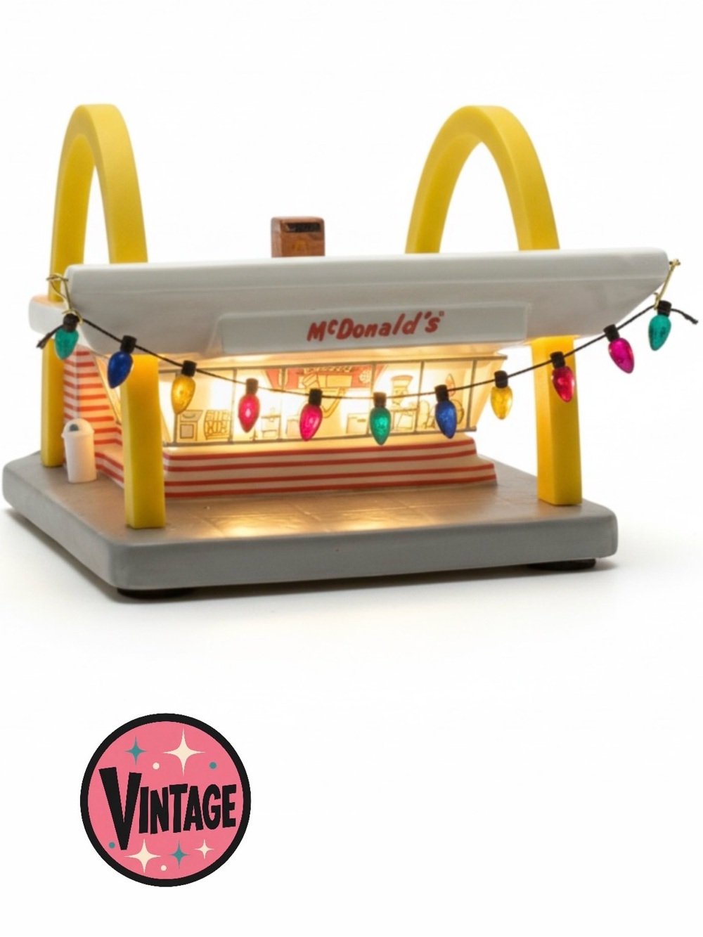 VTG 1996 McMemories McDonalds Classic Lighted Ceramic Village Sculpture 31901